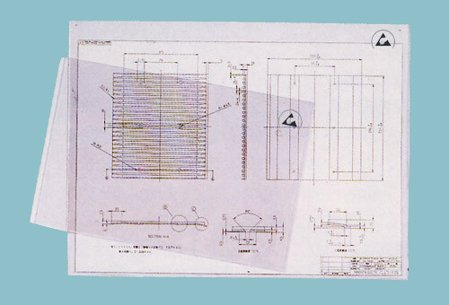 クリーンルーム用クリヤーケースは、硬質の静電気帯電防止で図面を入れるカードケースです。